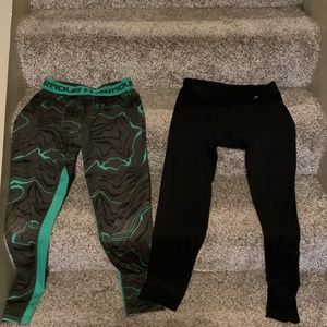 2 pair athletic leggings- boys L